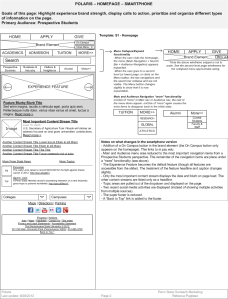 Homepage Wireframe for Small Breakpoint
